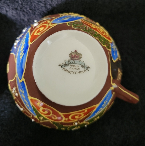 Rare vintage Satsuma Moriage Japanese Dragonware Geisha lithopane cup/saucer - Picture 9 of 16